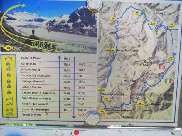 01 Cartina itinerario Tour Gran Combin