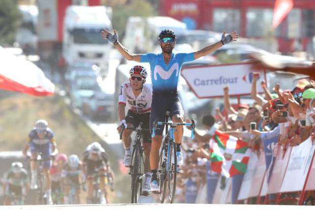 Alejandro Valverde vincitore tappa 2 della Vuelta Spagna (foto cyclingnews)