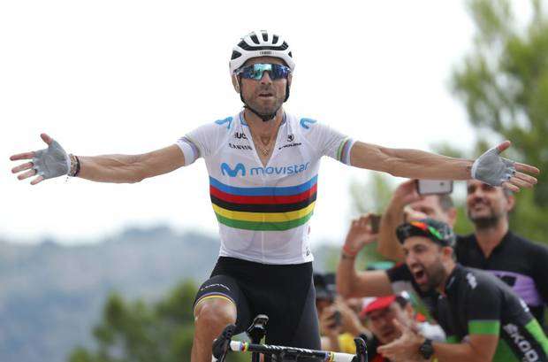 Alejandro Valverde vincitore tappa 7 della Vuelta Spagna (foto cyclingnews)