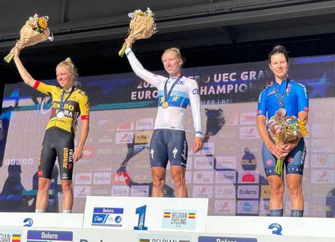 Campionati Europei Gravel podio femminile (foto Federciclismo)