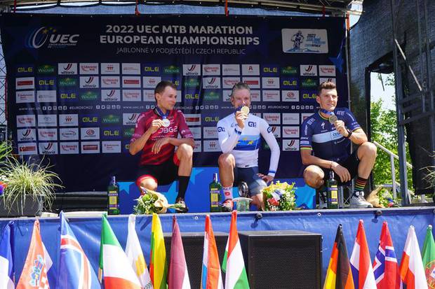 Campionato Europeo Marathon podio maschile (foto federciclismo) (1)