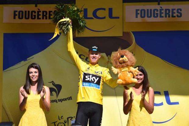 Chris Froome nuova maglia gialla al Tour de France (foto cyclingnews)