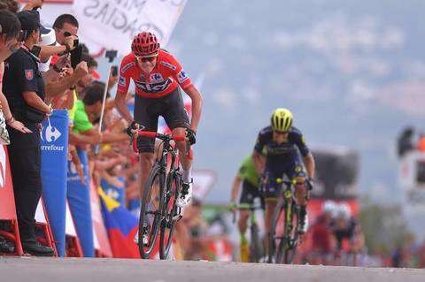 Chris Froome vincitore nona tappa Vuelta Spagna (foto cyclingnews)