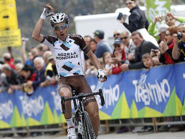 Domenico Pozzovivo vincitore della terza tappa del Giro del Trentino (foto Bettini/Cyclingnews)