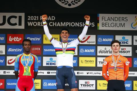 Filippo Baroncini campione del mondo U23 (foto Federciclismo)