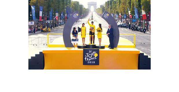 Geraint Thomas maglia gialla al Tour de France  (foto federciclismo)