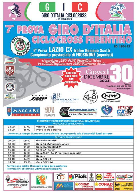 Giro d'italia Ciclocross Ferentino volantino