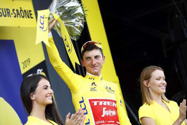 Giulio Ciccone maglia Gialla al Tour de France (foto cyclingnews)