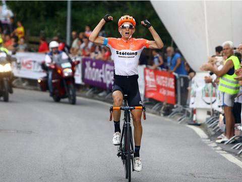 Il tedesco Kamna vincitore della 4a tappa del Giro valle d'Aosta (foto girovalledaosta.it)