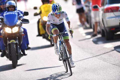 Il Colombiano Esteban Chaves vincitore tappa 6 e leader classifica generale (foto cyclingnews)