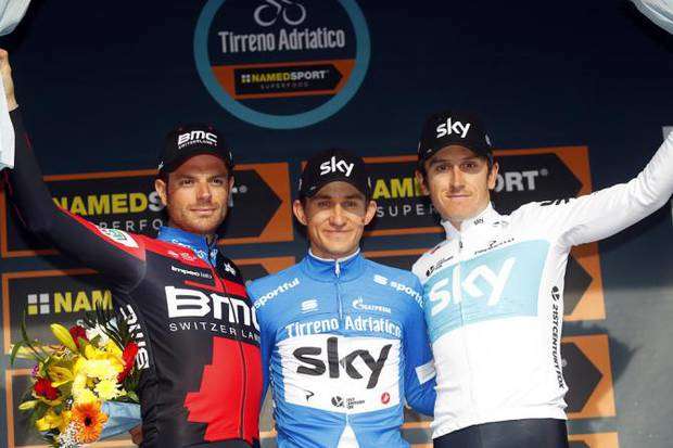 Il podio della Tirreno Adriatico (foto bettini cyclingnews)