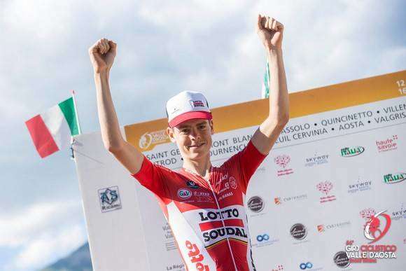 Il vincitore Vanhoucke tappa Introd Giro Valle d'Aosta (foto Couthoud organizzazione)