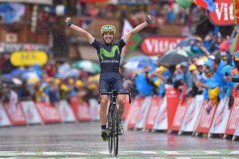 Ion Izagirre team Movistar bici Canyon vincitore tappa Morzine al Tour de France 2016 (foto cyclingnews)