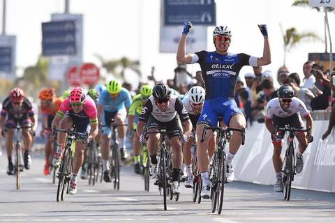 La vittoria di Marcel Kittel al Dubai Tour (foto cyclingnews TimdeWaele)