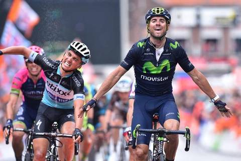 L'arrivo di Alejandro Valverde (foto cyclingnews.com)