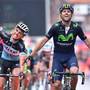 L'arrivo di Alejandro Valverde (foto cyclingnews.com)