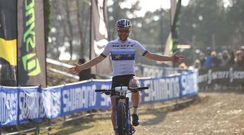 Lars Forster vincitore a San Zeno di Montagna 2022 (foto Federciclismo)
