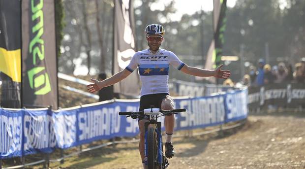 Lars Forster vincitore a San Zeno di Montagna (foto Federciclismo)