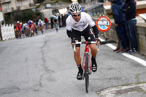 L'attacco decisivo di Fabio Felline al Trofeo Laigueglia (foto bettini cyclingnews)