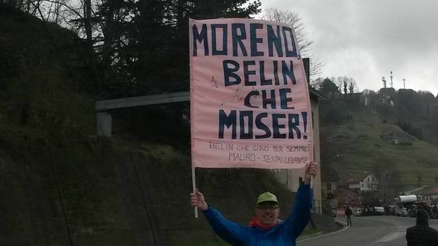 L'incitamento a Moreno Moser (foto Palumbo)