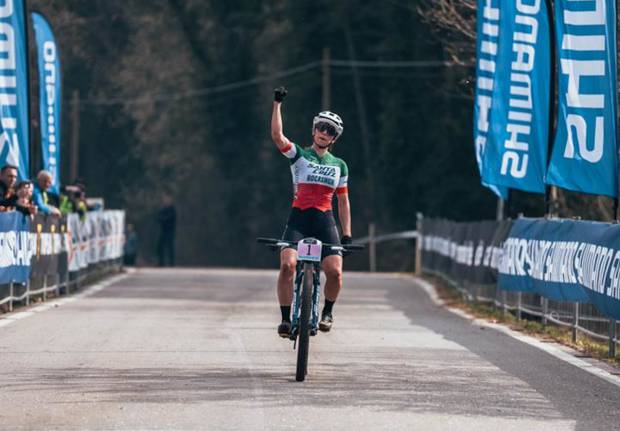 Martina Berta vincitrice a San Zeno di Montagna (foto Federciclismo)