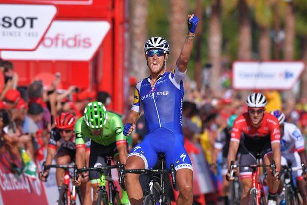 Matteo Trentin vincitore della quarta tappa della Vuelta (foto cyclingnews)