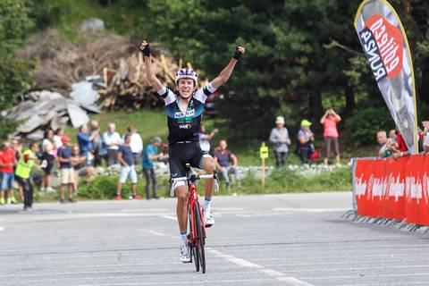 Michel Ries  vincitore terza tappa Giro Valle d'Aosta (foto organizzazione)