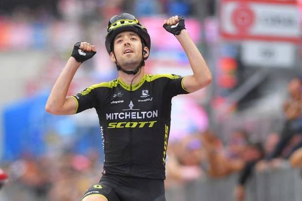 Mikel Nieve vincitore tappa Susa Cervinia (foto cyclingnews)