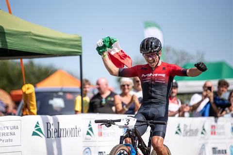 Nadir Colledani campione italiano a Bielmonte (foto Federciclismo)