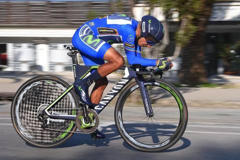 Nairo Quintana nella cronometro della Tirreno Adriatico (foto cyclingnews)
