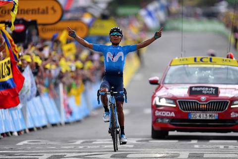 Nairo Quintana vincitore a Valloire (foto cyclingnews)