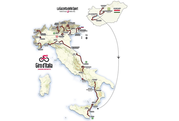 Percorso Giro d'Italia 2022 (immagine RCS)