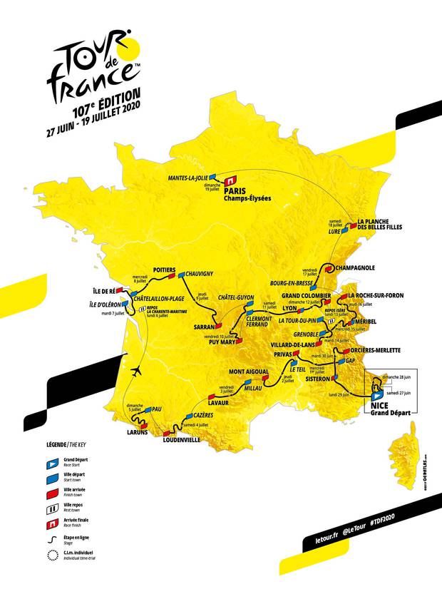 Percorso Tour de France 2020