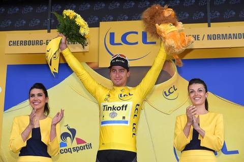 Peter Sagan alla prima maglia gialla della carriera (foto cyclingnews)