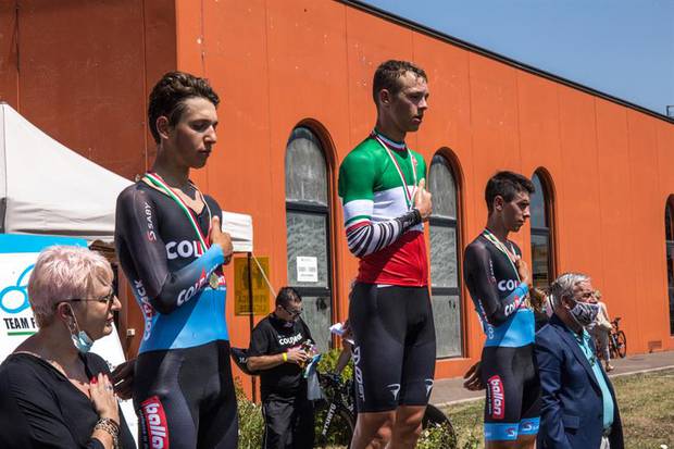 Podio Campionati Italiani Cronometro U23 (foto federciclismo)