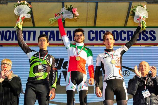Podio Campionati Italiani ciclocross 2017 (foto fb belingheri soncini)