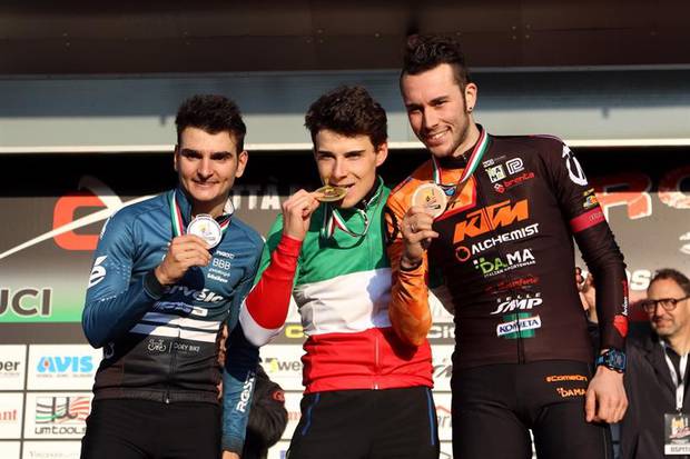 Podio Campionato Italiano Ciclocross a Schio (foto federciclismo)