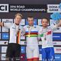 Podio Mondiali Under23 maschili (foto cyclingnews)