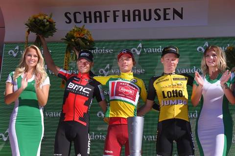 Podio finale Giro della Svizzera (foto cyclingnews)