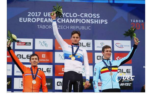 Podio maschile Europei Ciclocross (foto federciclismo)