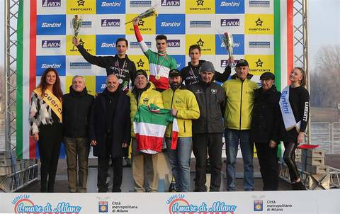 Podio maschile campionati italiani Ciclocross (foto federciclismo)