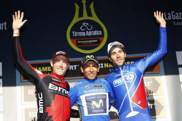Quintana Dennis e Pinot il podio della Tirreno Adriatico (foto bettini cyclingnews)