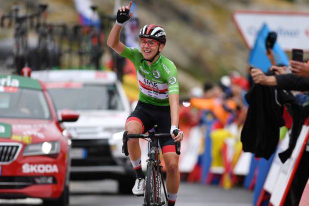 Tadej Pocagar vincitore di 3 tappe alla Vuelta (foto cyclingnews)