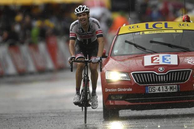 Tom Dumoulin vincitore ad Arcalis (foto cyclingnews)