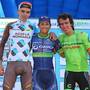 Un podio di campioni per il Giro dell'Emilia, Bardet, Chaves e Uran (foto cyclingnews)