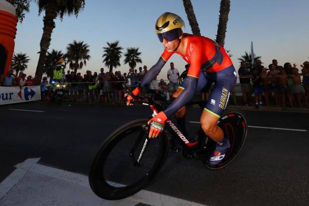 Vincenzo Nibali nella cronometro della Vuelta (foto cyclingnews)