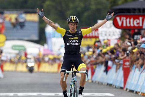 Primoz Roglic vincitore tappa 19 al Tour de France (foto bettini)