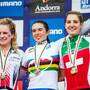 Il podio con Martina Berta Campionessa Mondiale Juniores XCO (foto federciclismo)