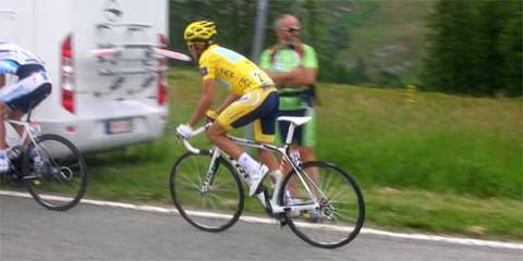 Alberto Contador la maglia gialla del Tour de France